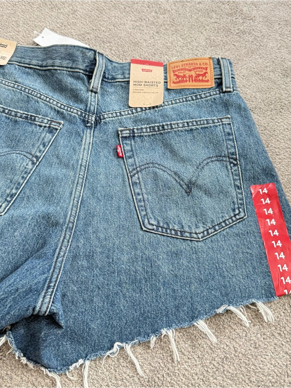 Levi's Blue Denim High-Waisted Mom Jean Shorts